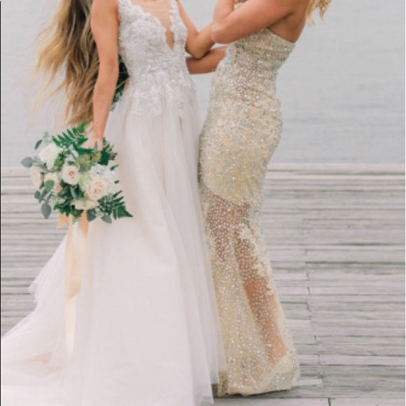 Sherri Hill Sequin Champagne Prom/ Pageant gown ✨ - Picture 6 of 14